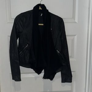 Free People Coated Draped Denim Jacket